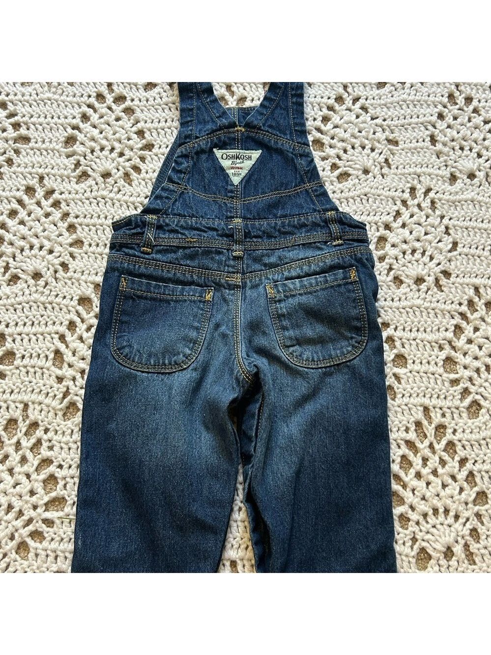 OshKosh Bgosh Vestbak Denim Jeans Bib Overalls Boys Size 9 Months USA Blue Girls - Picture 5 of 10